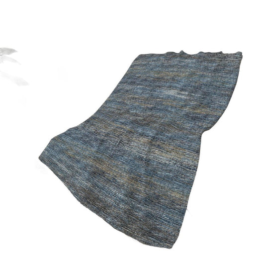 50" X 70" Blue And Gold Abstract Plush Throw Blanket