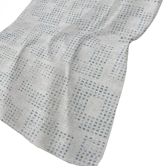 50" X 70" Silver And Blue Geometric Polyester Woven Plush Throw Blanket