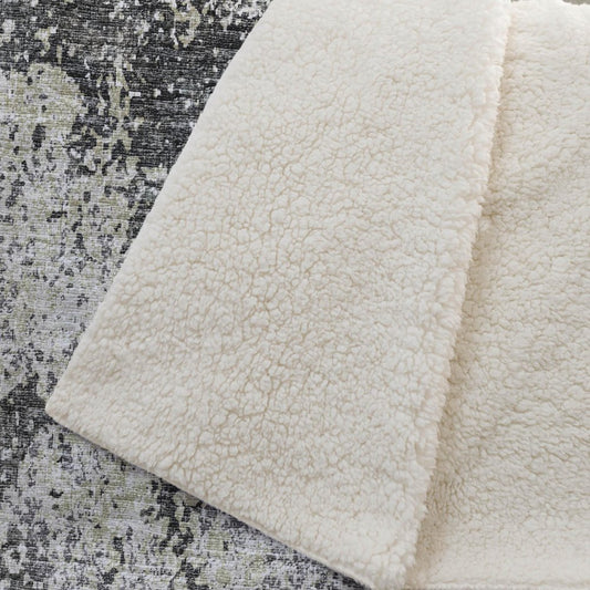 50" X 70" Gray And Black Abstract Polyester Woven Plush Throw Blanket