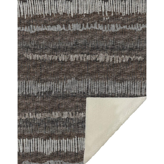 50" X 70" Brown And Beige Abstract Microfiber Plush Throw Blanket