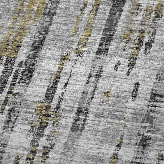 50" X 70" Silver Charcoal And Gold Abstract Polyester Woven Plush Throw Blanket