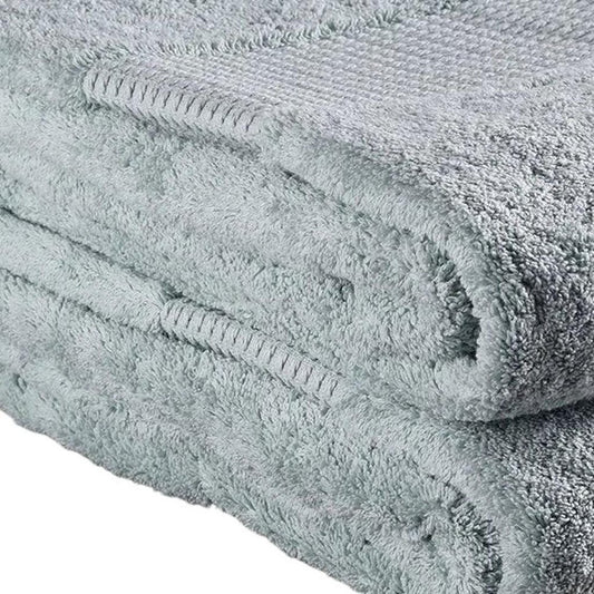 Set of Two Sea Green Cotton 16" X 30" Quick Dry Terry Cloth Hand Towels