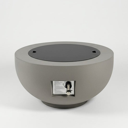 40000 BTU 28" Gray Magnesium Oxide Propane Round Fire Pit With Cover