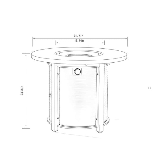 50000 BTU 32" Black Steel Propane Round Fire Pit