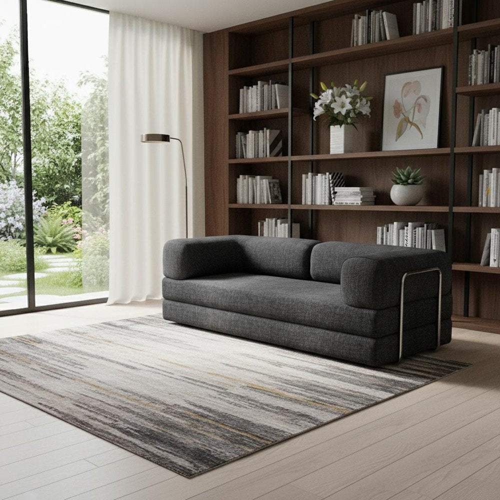 82" Gray Chenille Convertible Futon Sleeper Sofa