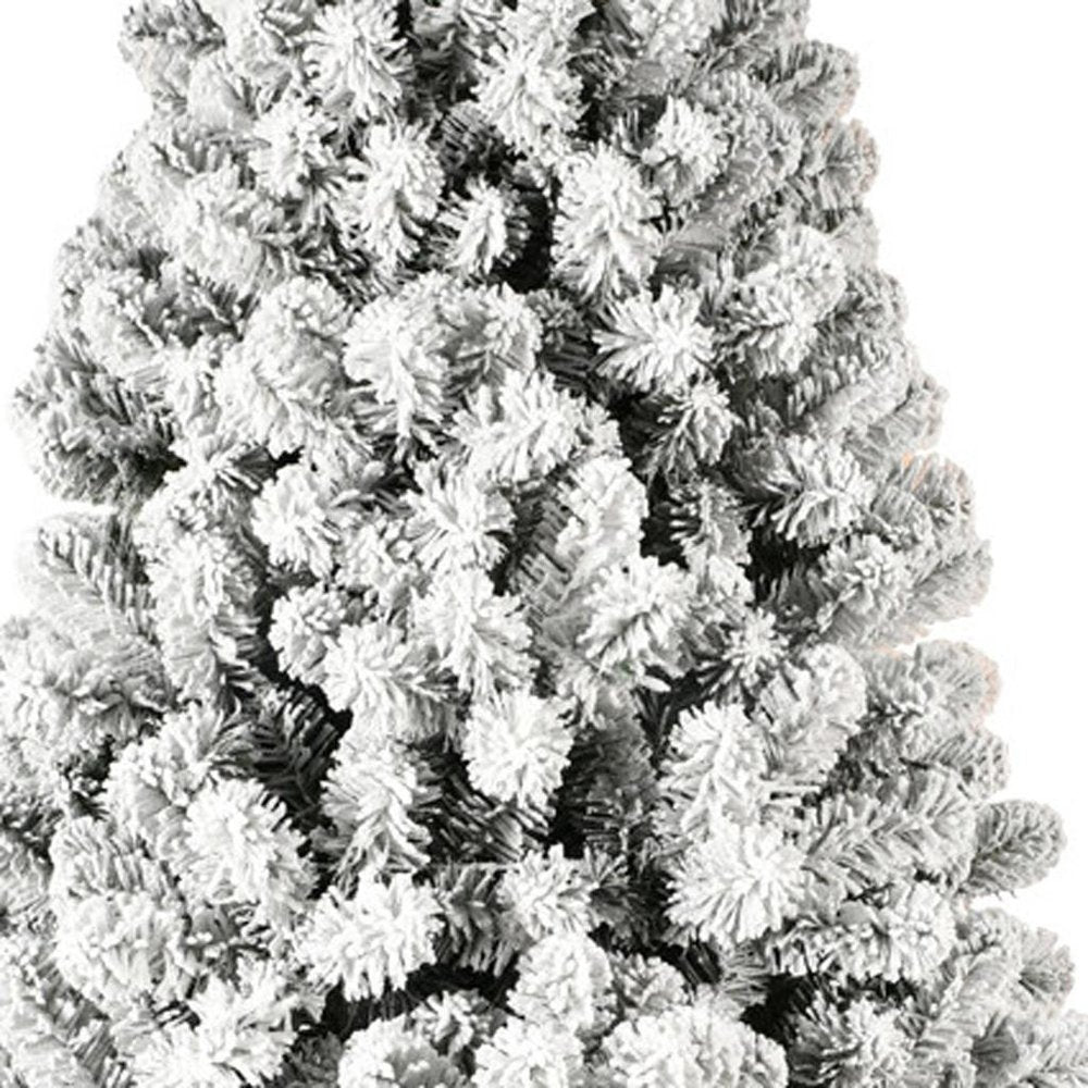 5' Pre Lit Full Flocked Spruce Christmas Tree