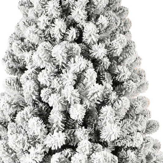 6' Pre Lit Full Flocked Spruce Christmas Tree