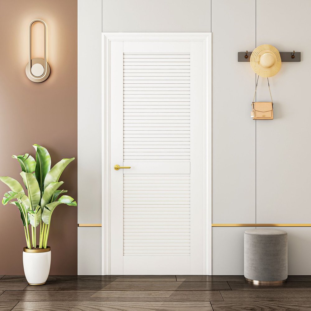 80" White Wood Slab Door