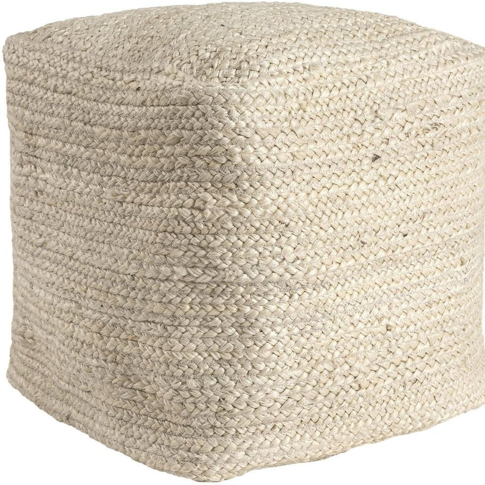 18" Natural Jute Pouf Ottoman