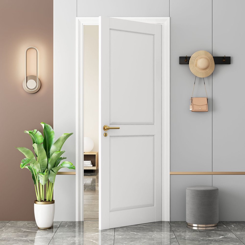 80" White Wood Slab Door