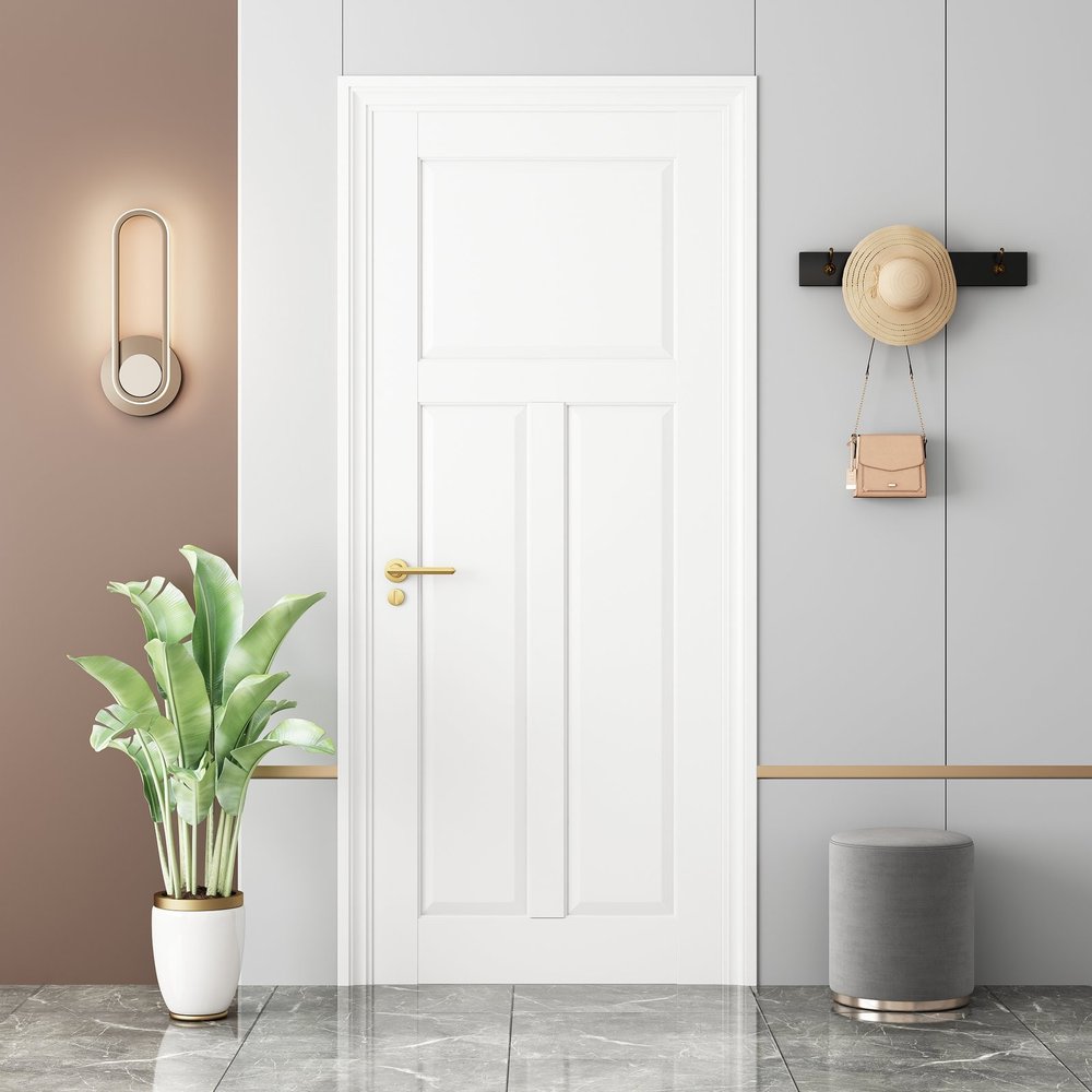 80" White Wood Slab Door