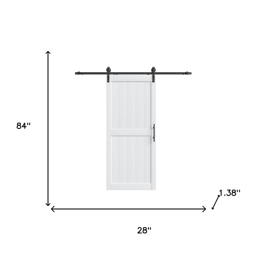 84" White Wood Barn Door