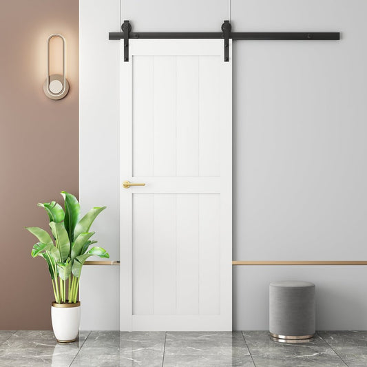 84" White Wood Barn Door