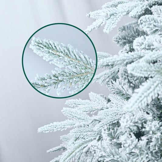 4' White Pre Lit Full Flocked Pine Christmas Tree With Decorations