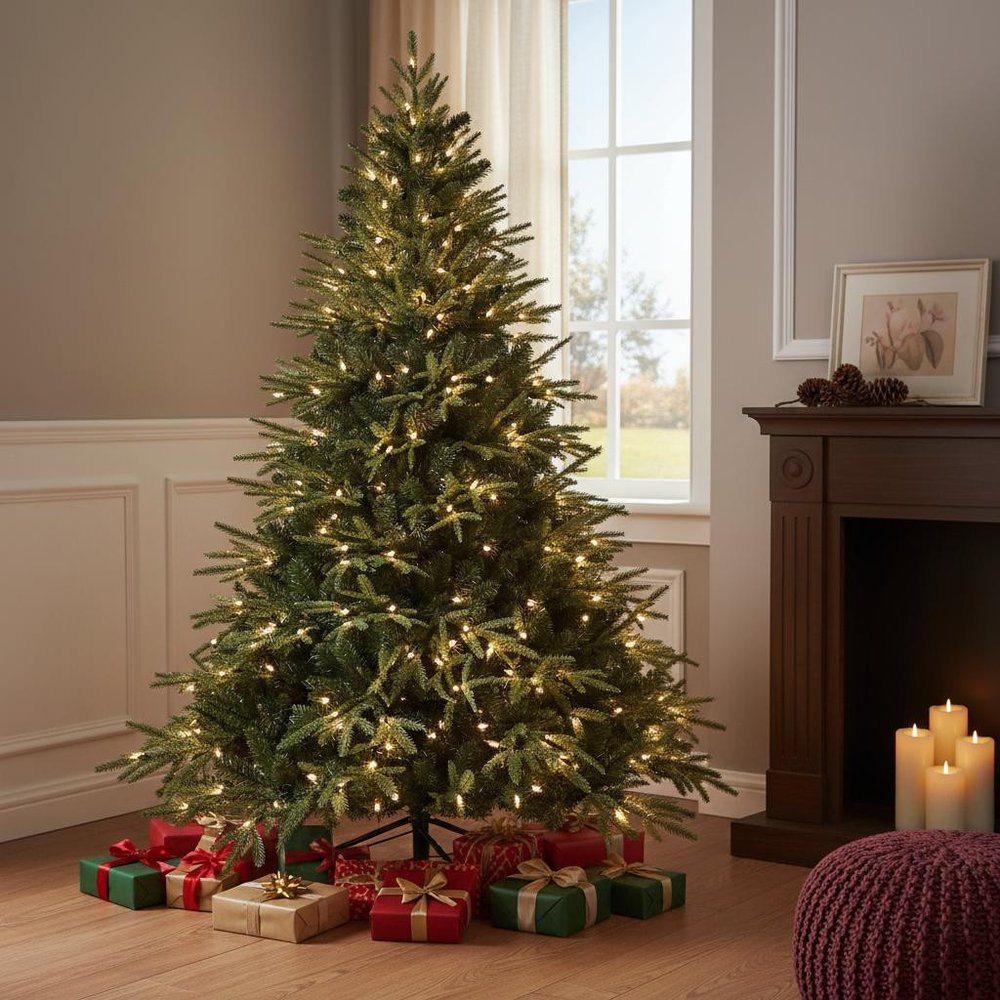 4' Pre Lit Full Pine Christmas Tree With Decorations