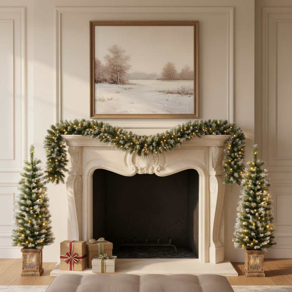 4' White Pre Lit Full Tropical Christmas Tree With Decorations