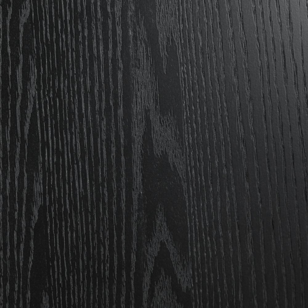 58" Black Solid Wood Round Top Dining Table