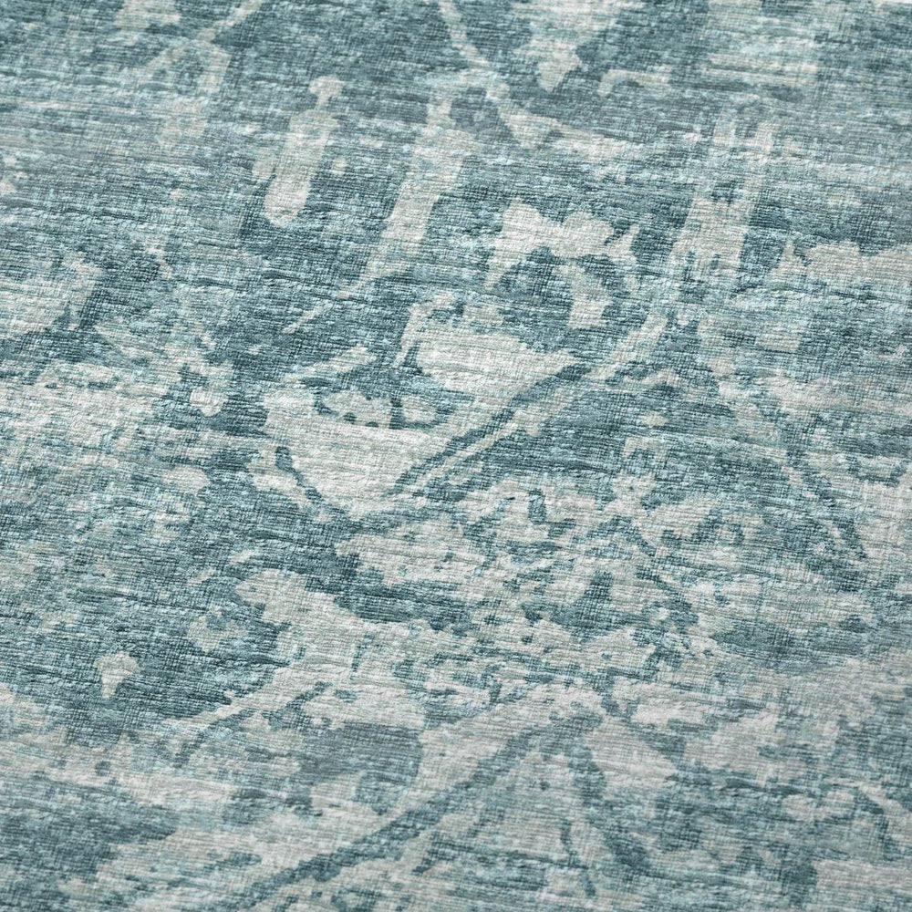 50" X 70" Blue And Ivory Damask Polyester Woven Plush Throw Blanket