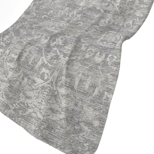 50" X 70" Gray And Ivory Damask Polyester Woven Plush Throw Blanket
