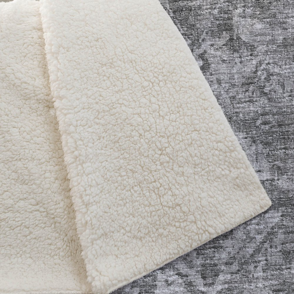 50" X 70" Charcoal And Gray Damask Polyester Woven Plush Throw Blanket