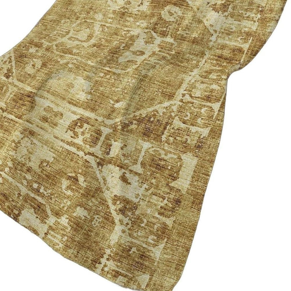 50" X 70" Beige And Tan Damask Polyester Woven Plush Throw Blanket
