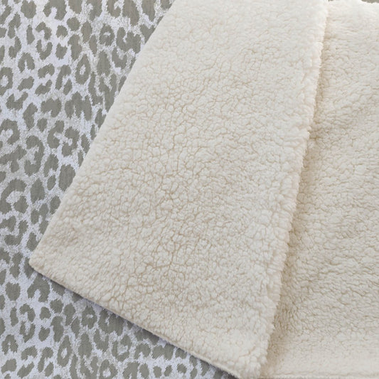 50" X 70" Ivory And Taupe Leopard Plush Throw Blanket