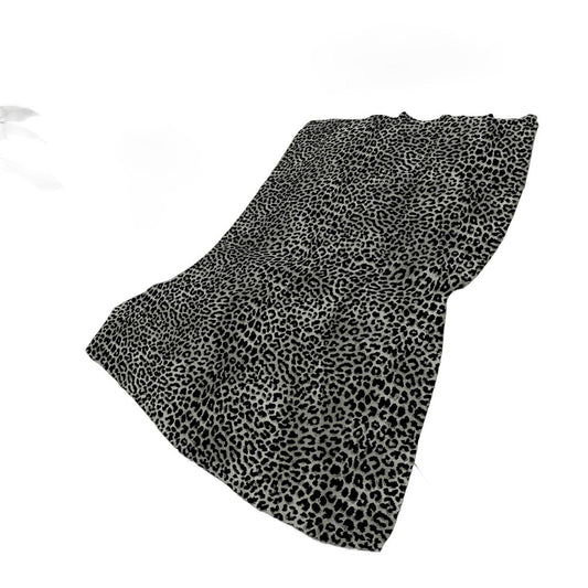 50" X 70" Gray And Black Animal Print Polyester Woven Plush Throw Blanket
