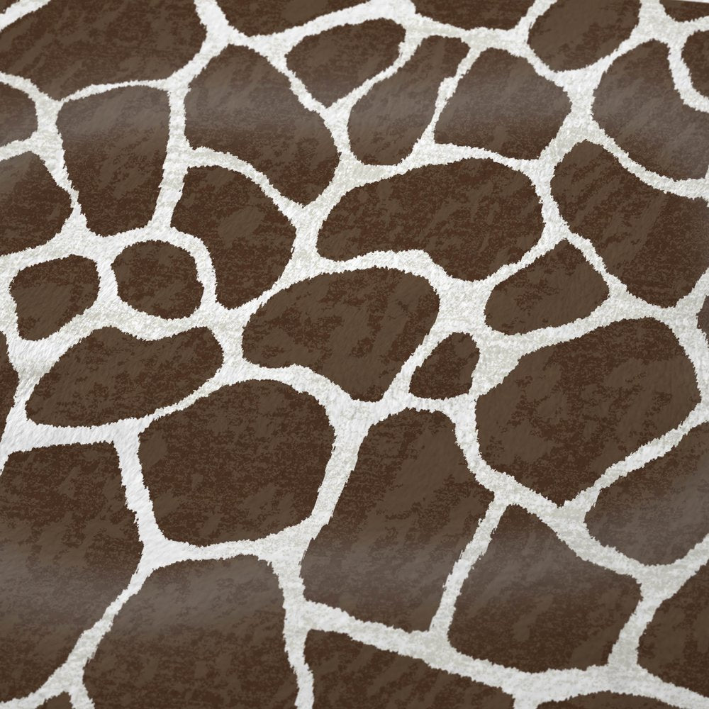 50" X 70" Coffee And Ivory Animal Print Polyester Woven Plush Throw Blanket