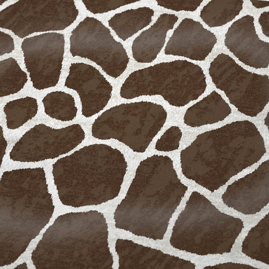 50" X 70" Coffee And Ivory Giraffe Microfiber Plush Throw Blanket
