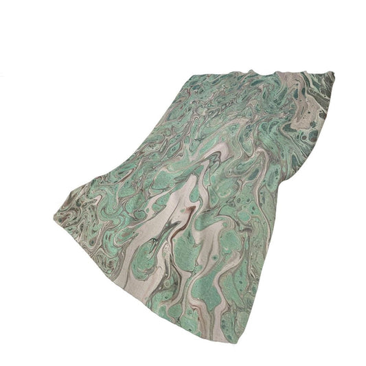 50" X 70" Mint Green And Ivory Abstract Polyester Woven Plush Throw Blanket