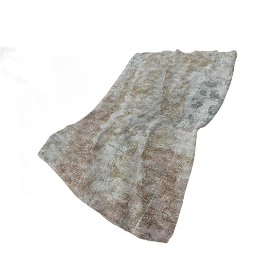 50" X 70" Beige Gray And Ivory Abstract Plush Throw Blanket
