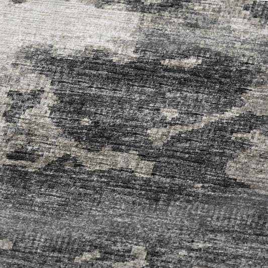 50" X 70" Black Ivory And Gray Abstract Polyester Woven Plush Throw Blanket