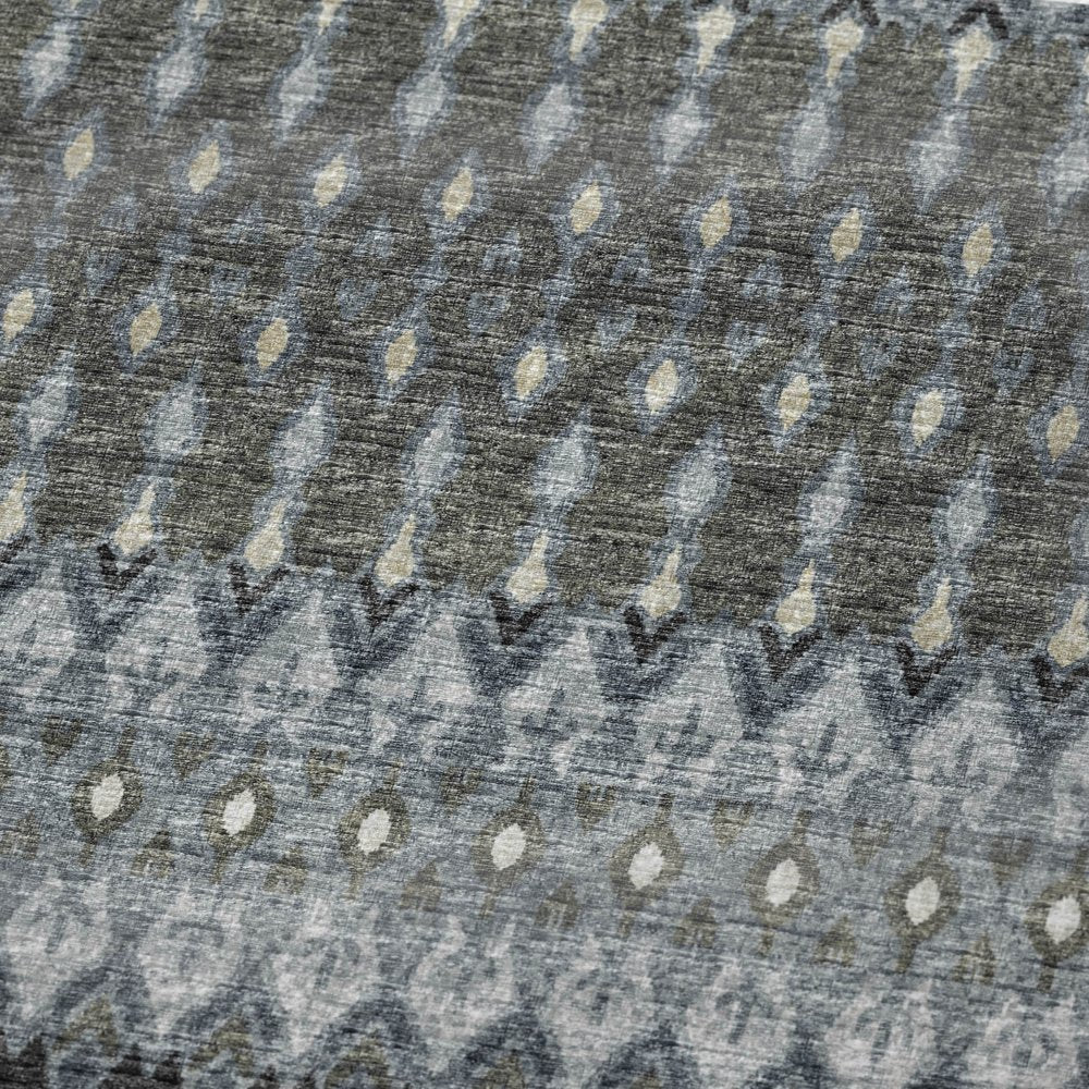 50" X 70" Gray And Charcoal Geometric Polyester Woven Plush Throw Blanket