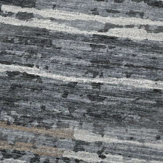 50" X 70" Charcoal And Gray Striped Polyester Woven Plush Throw Blanket