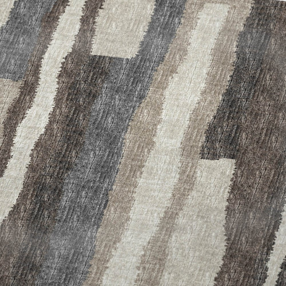 50" X 70" Chocolate And Gray Abstract Polyester Woven Plush Throw Blanket