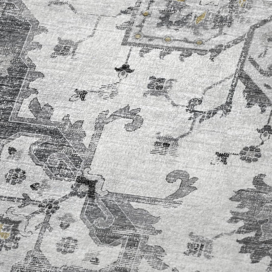 50" X 70" Charcoal Gray And Ivory Floral Polyester Woven Plush Throw Blanket