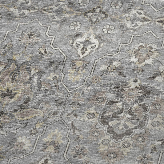 50" X 70" Charcoal And Gray Floral Polyester Woven Plush Throw Blanket