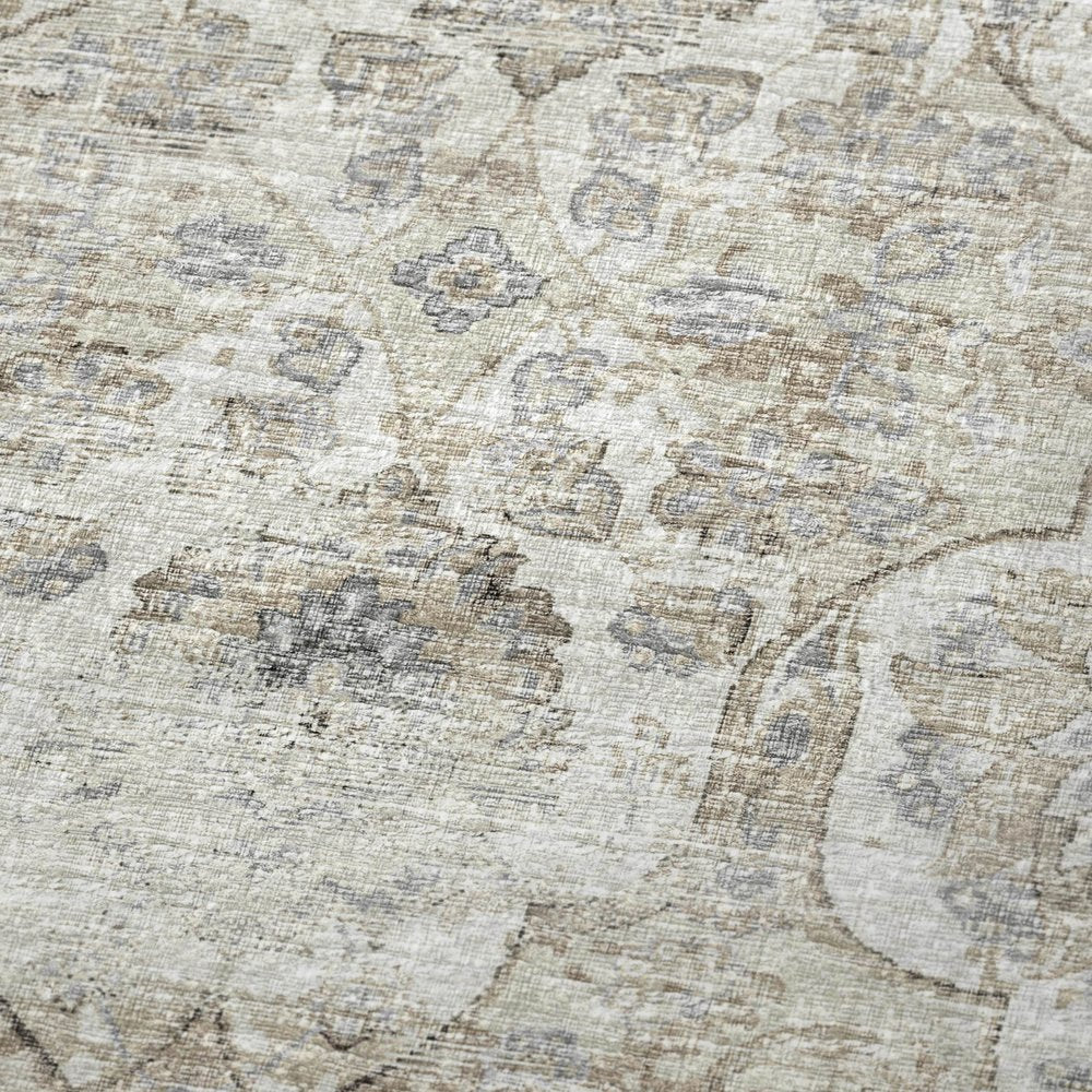 50" X 70" Linen Coffee And Ivory Damask Polyester Woven Plush Throw Blanket