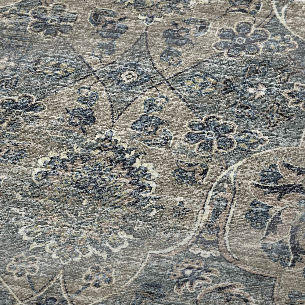 50" X 70" Blue And Pewter Damask Polyester Woven Plush Throw Blanket