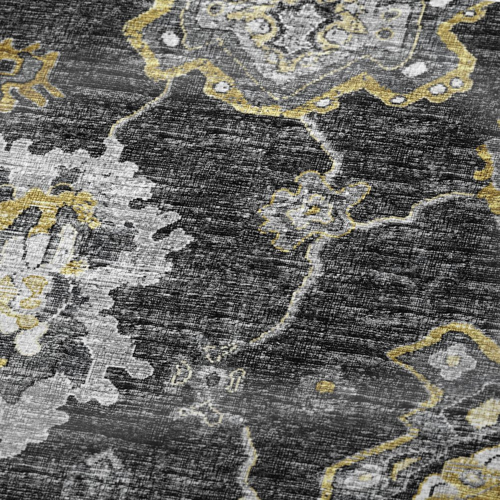 50" X 70" Gray And Gold Floral Polyester Woven Plush Throw Blanket