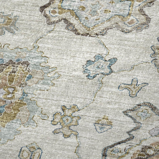 50" X 70" Linen Coffee And Teal Floral Microfiber Plush Throw Blanket