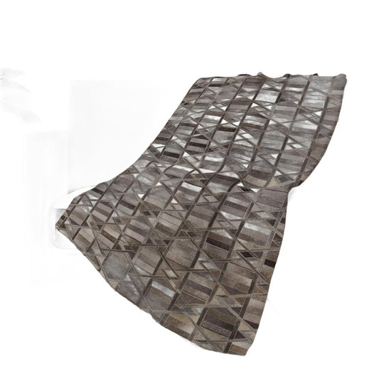 50" X 70" Gray Black And Beige Geometric Plush Throw Blanket
