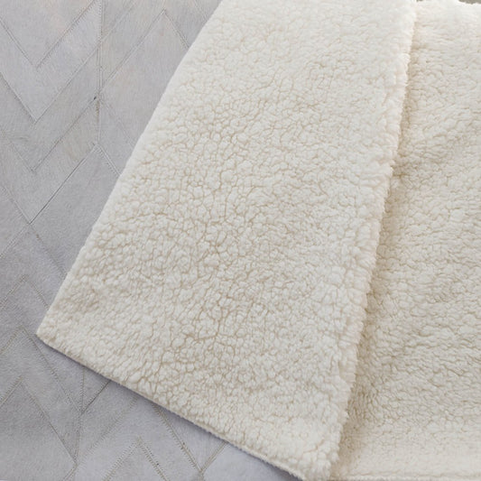 50" X 70" Ivory And Beige Geometric Polyester Woven Plush Throw Blanket