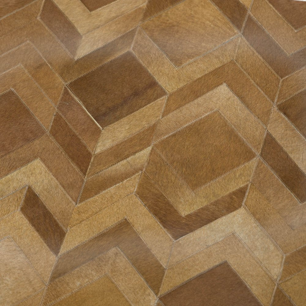 50" X 70" Brown Beige And Gold Geometric Polyester Woven Plush Throw Blanket