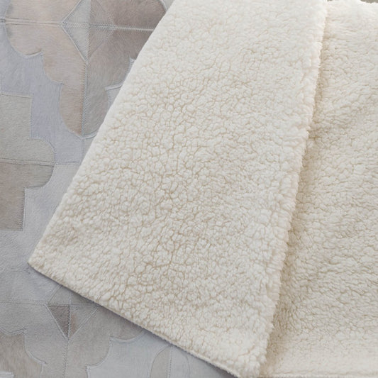 50" X 70" Ivory Beige And Gray Geometric Polyester Woven Plush Throw Blanket