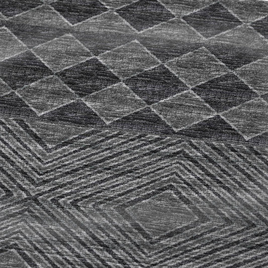 50" X 70" Gray And Black Geometric Polyester Woven Plush Throw Blanket