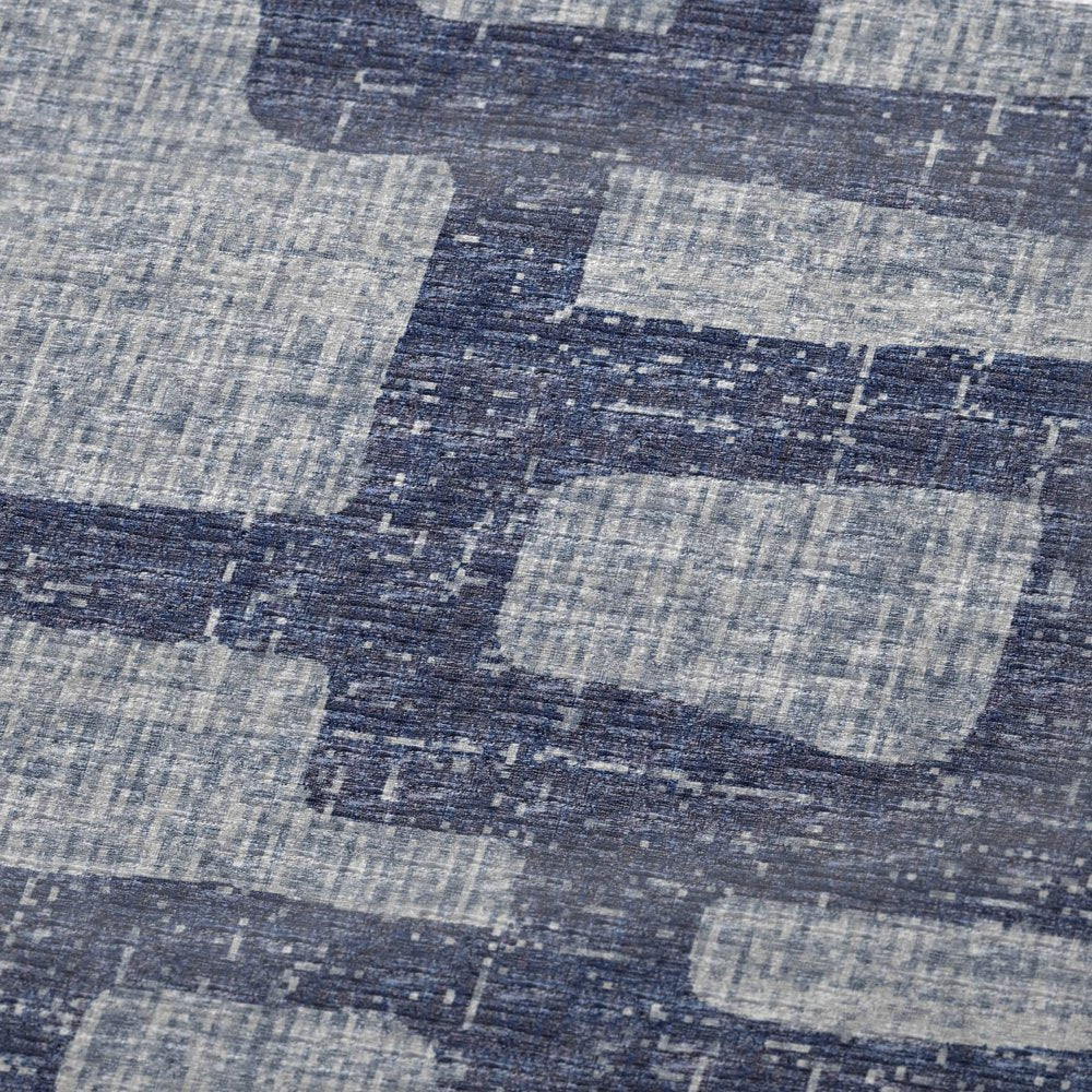 50" X 70" Blue And Silver Abstract Polyester Woven Plush Throw Blanket