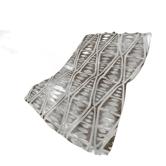 50" X 70" Brown And Ivory Geometric Polyester Woven Plush Throw Blanket