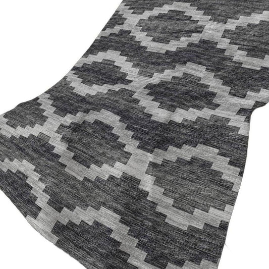 50" X 70" Gray And Charcoal Geometric Plush Throw Blanket