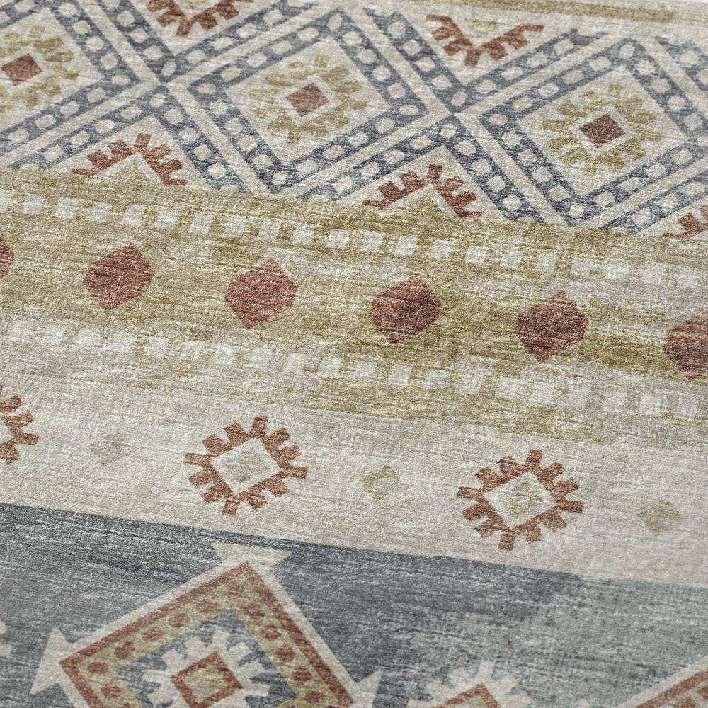 50" X 70" Desert Sand Rust And Ivory Geometric Polyester Woven Plush Throw Blanket